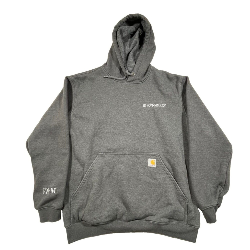 Carhartt K121 Loose Fit Gray Pullover Hoodie Size M Workwear